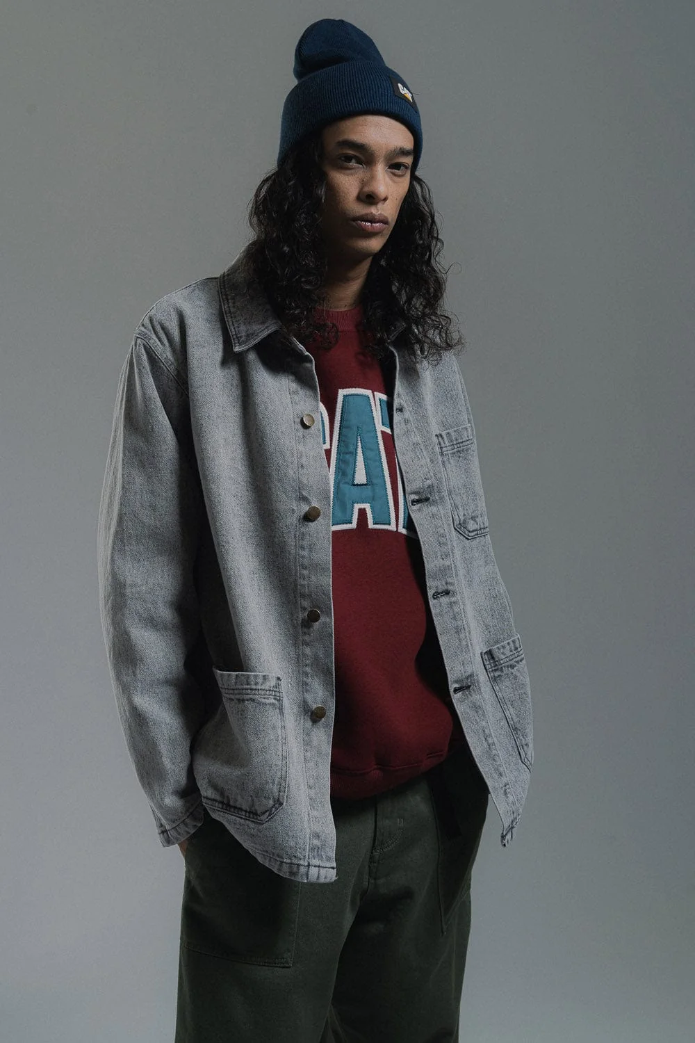 Denim Overshirt With Acid Wash - Image 6