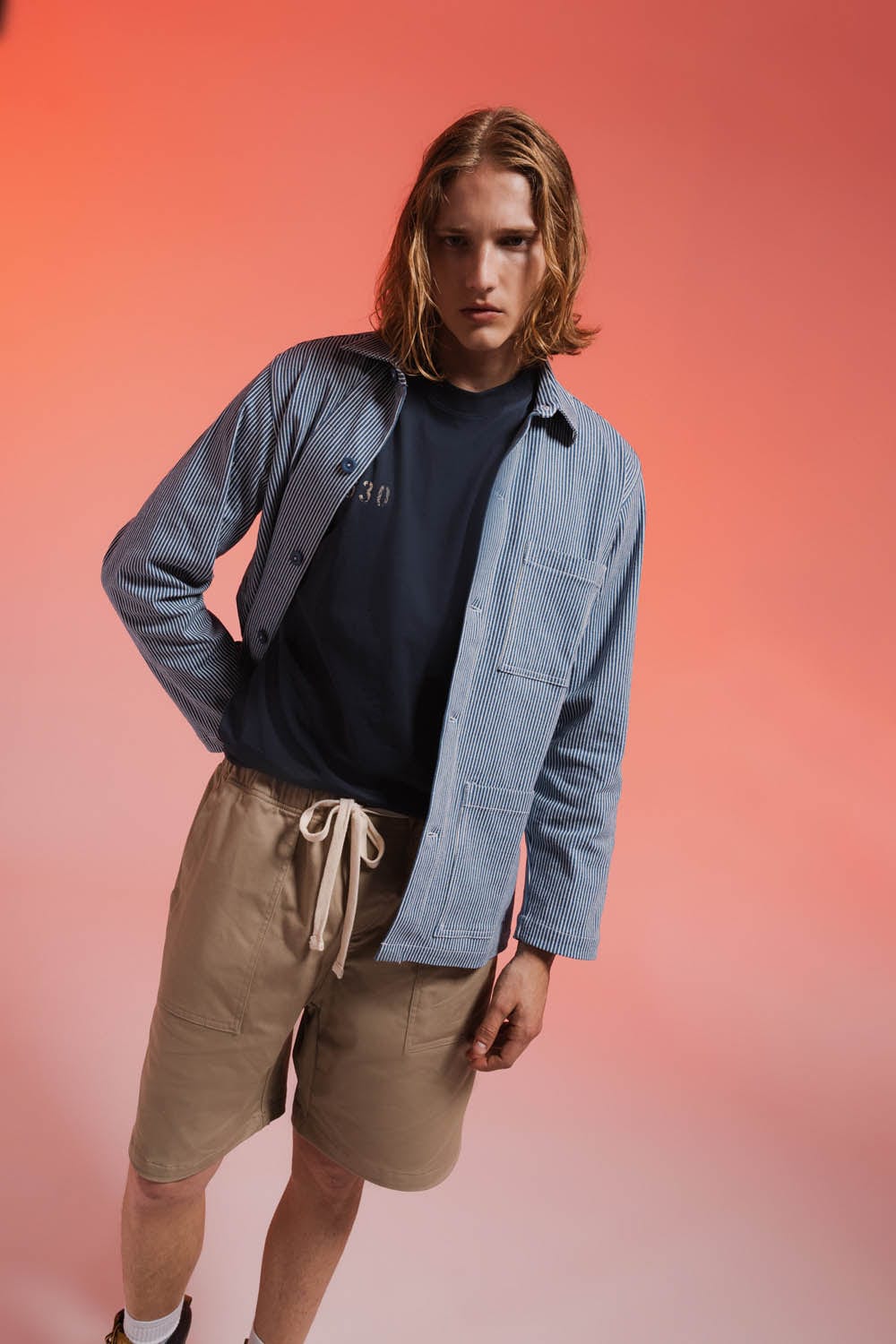 Denim Stripes Overshirt - Image 2
