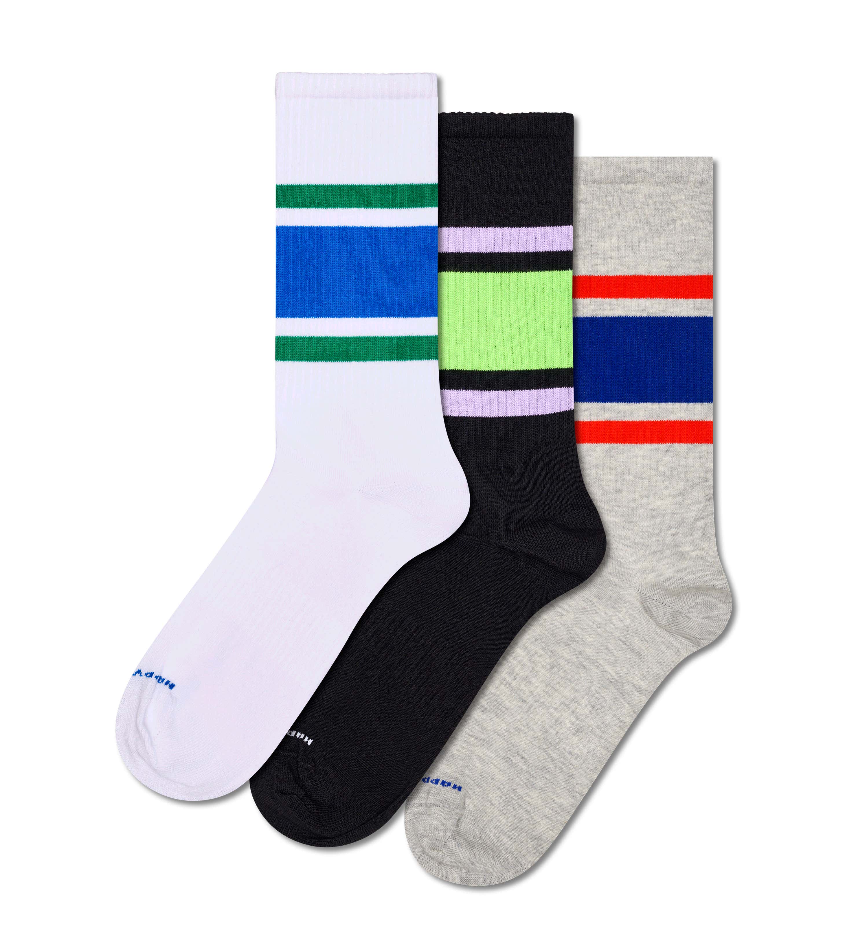 3 Pack Simple Stripe Sneaker Socks