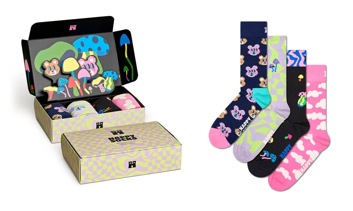 4 PACK HAPPY IN WONDERLAND SOCKS GIFT SET - Image 6