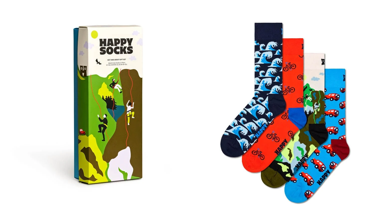 4 PACK OUT AND ABOUT SOCKS GIFT SET