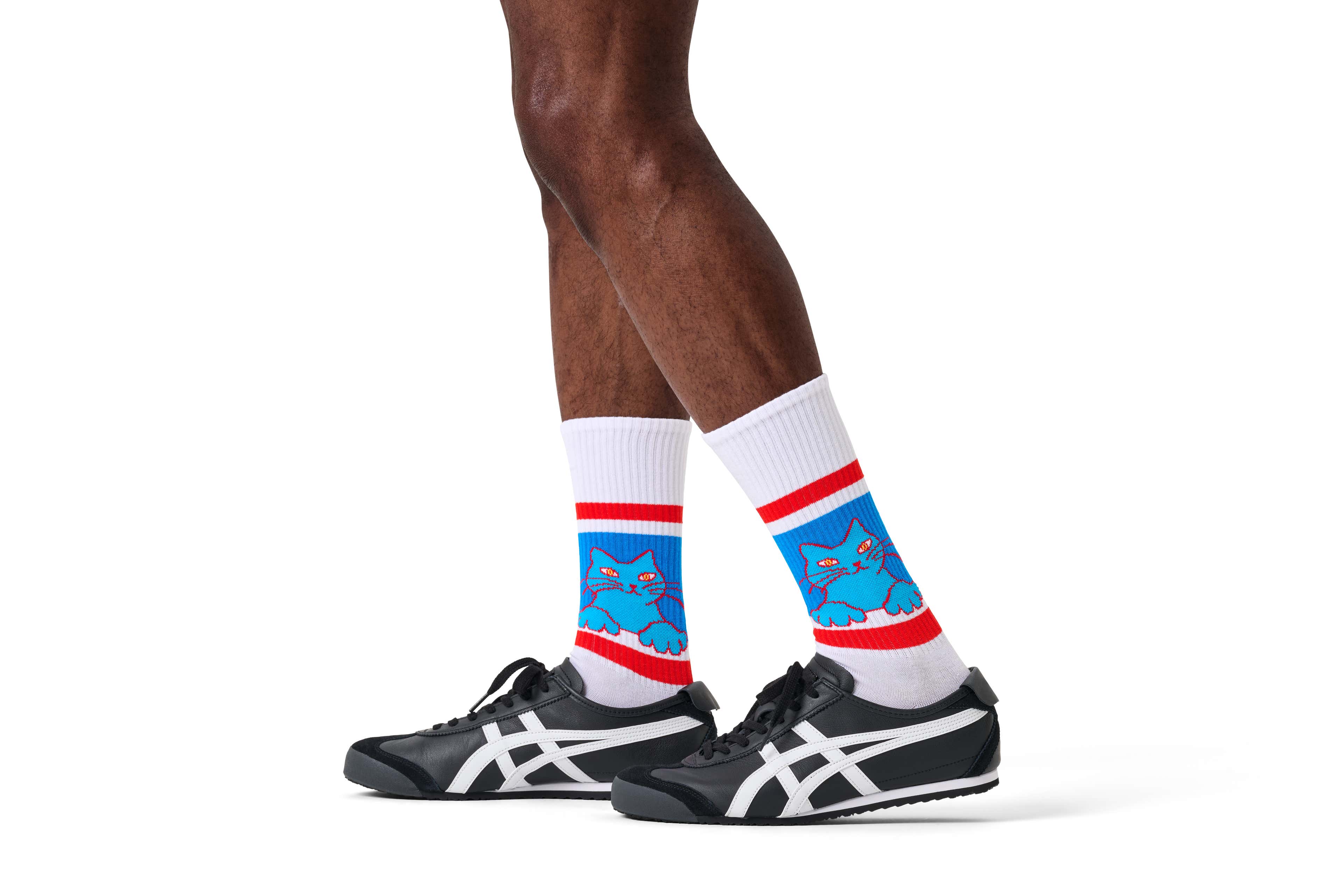 Cat On Stripe Sneaker Sock - Image 2