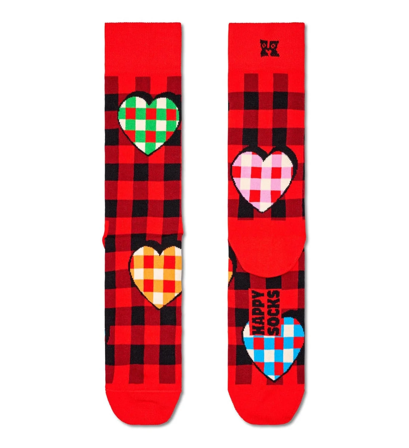 CHECKED HEART SOCK
