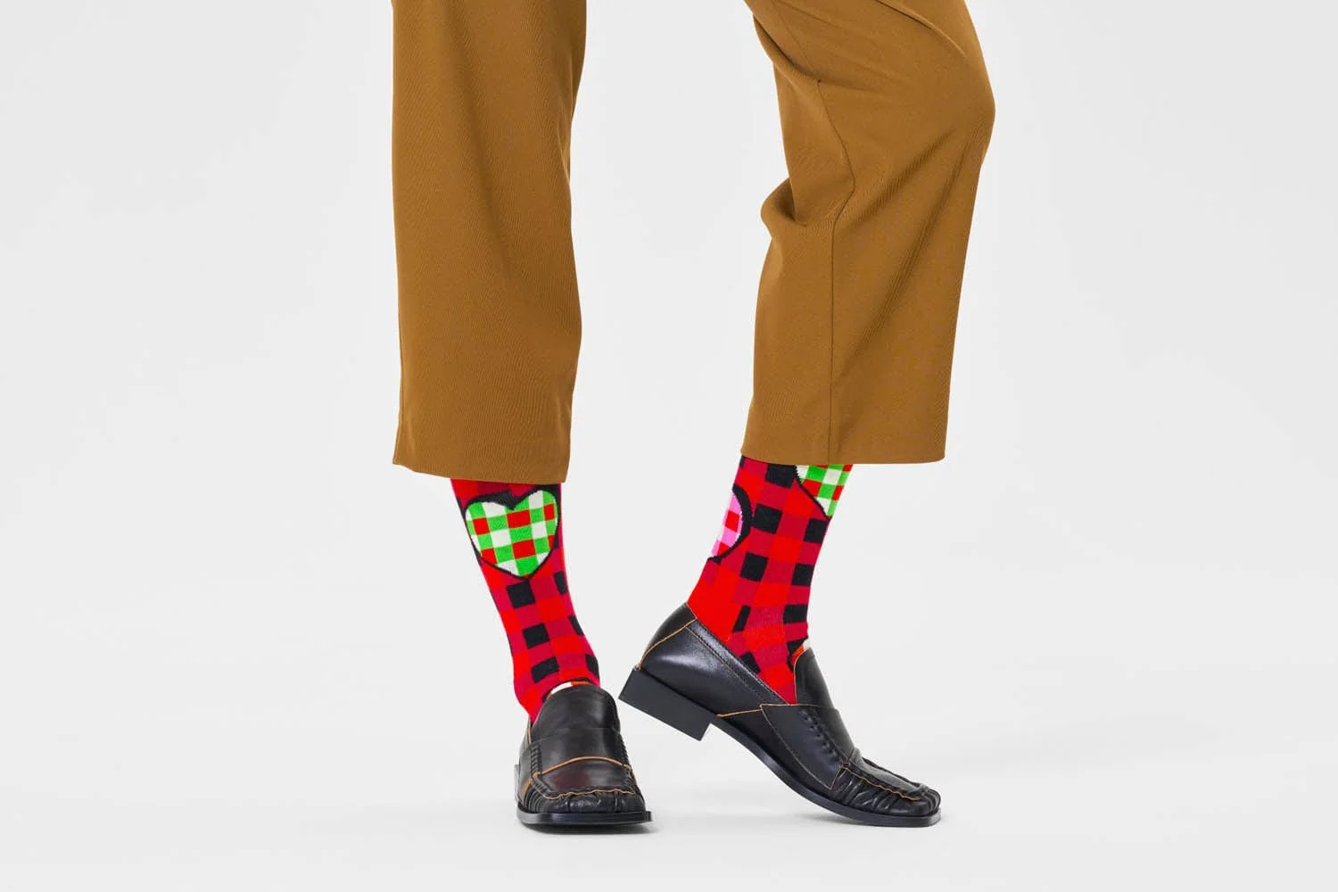 CHECKED HEART SOCK - Image 3
