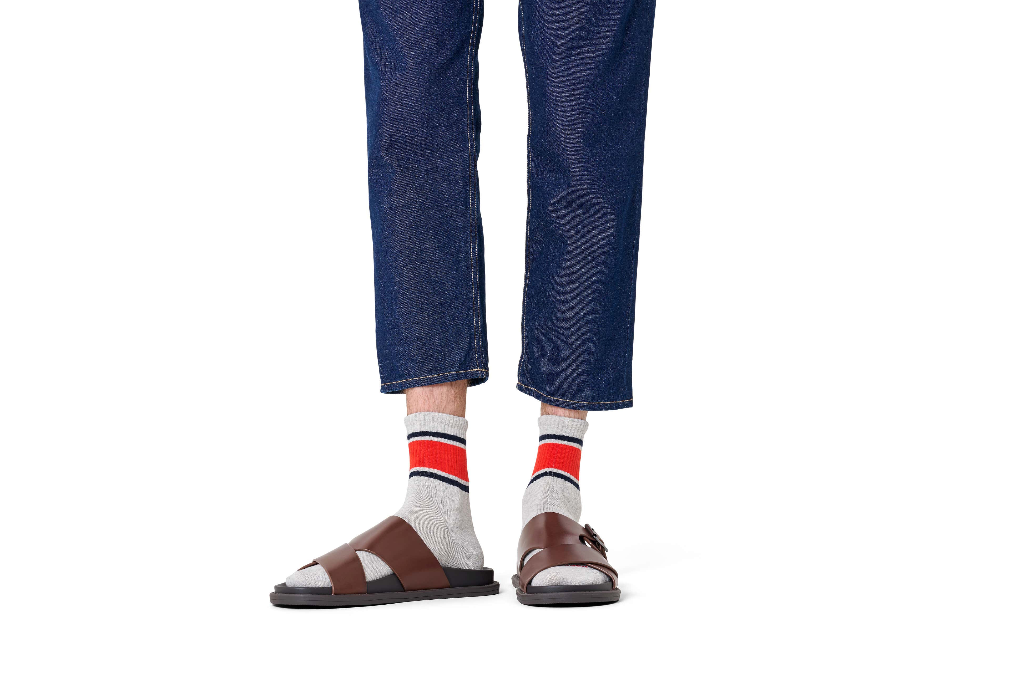 Simple Stripe 1 2 Crew Sneaker Sock - Image 2