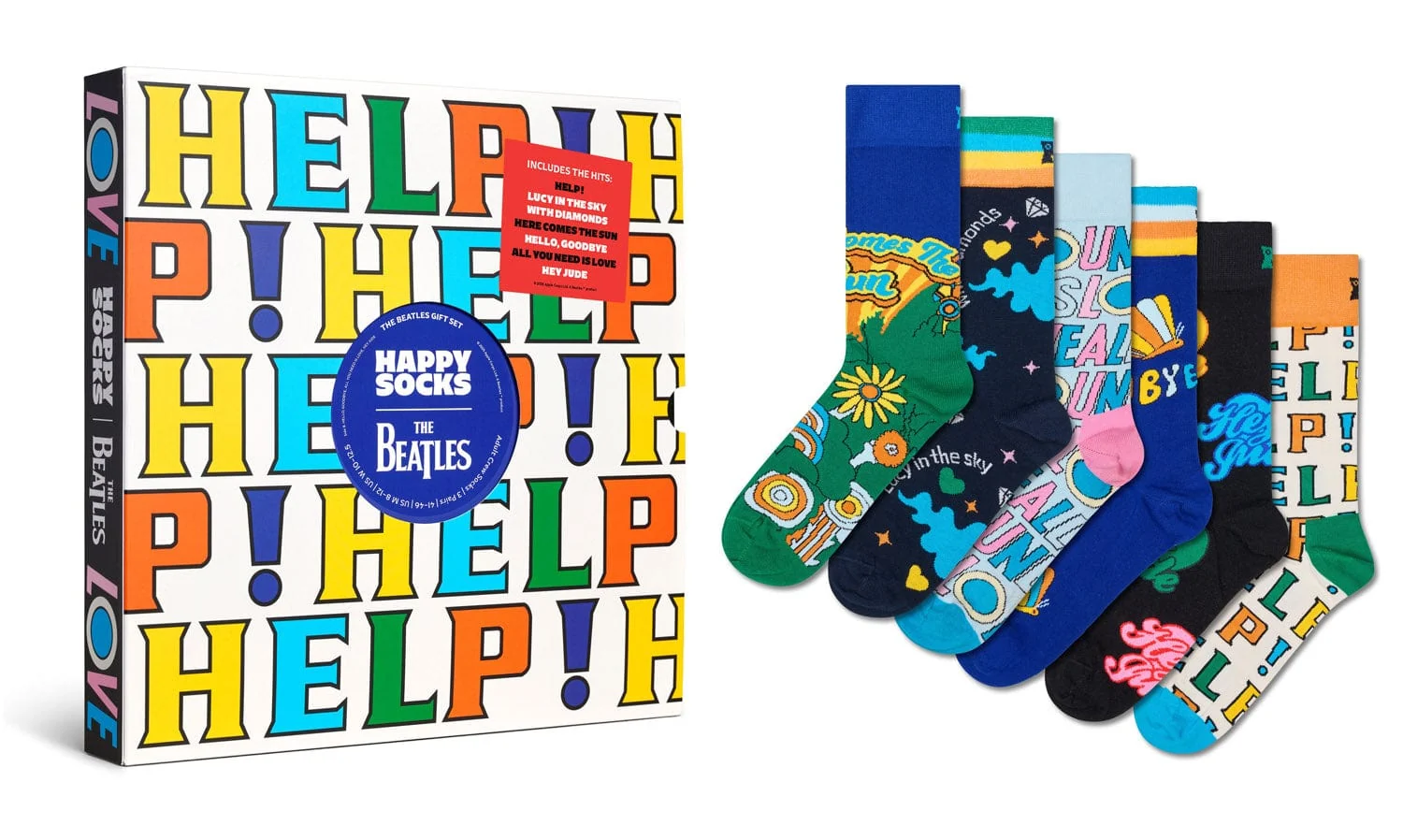 The Beatles 6 Pack Socks Gift Set - Image 2