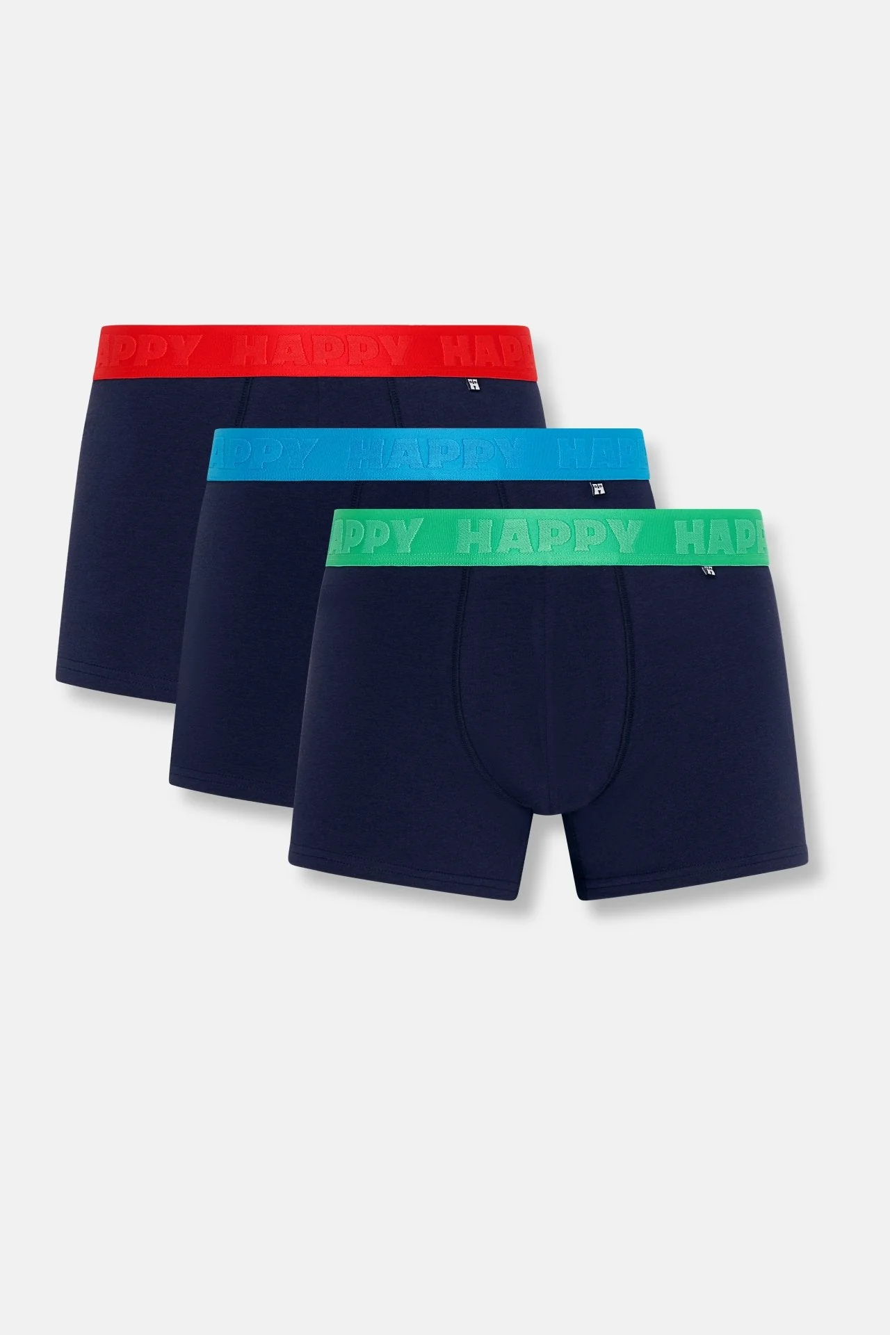 3 Pack Solid Navy Short Boxers