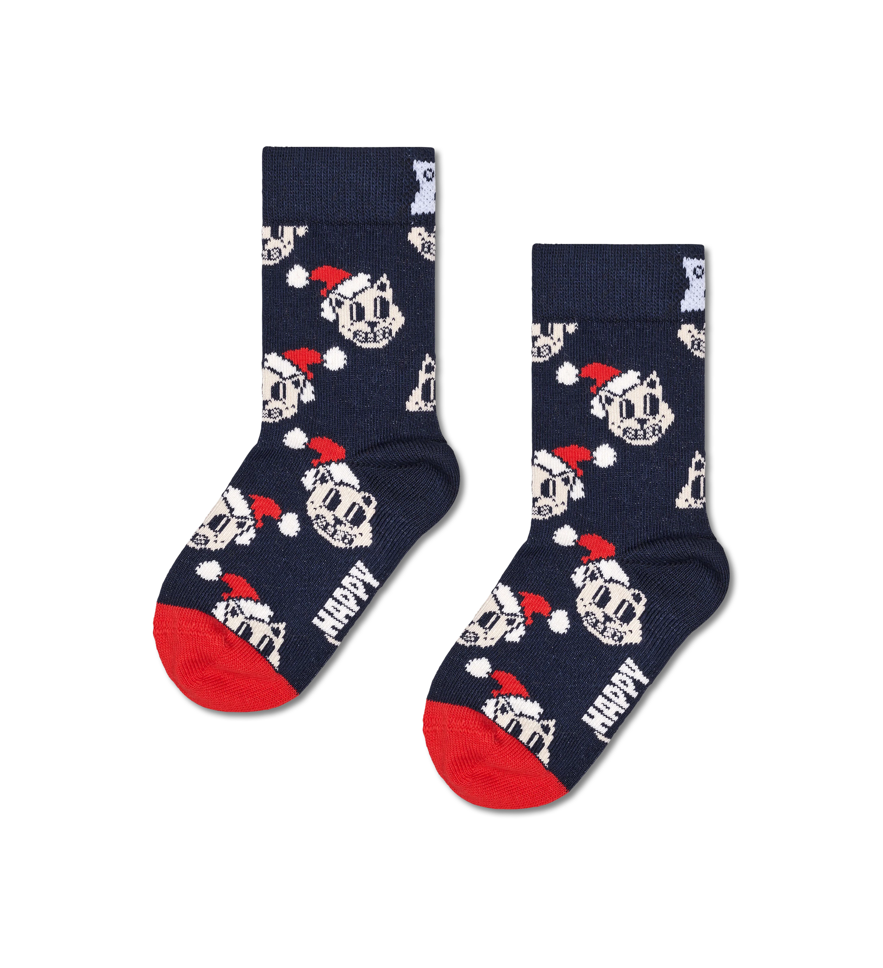 Kids Holiday Cat Sock