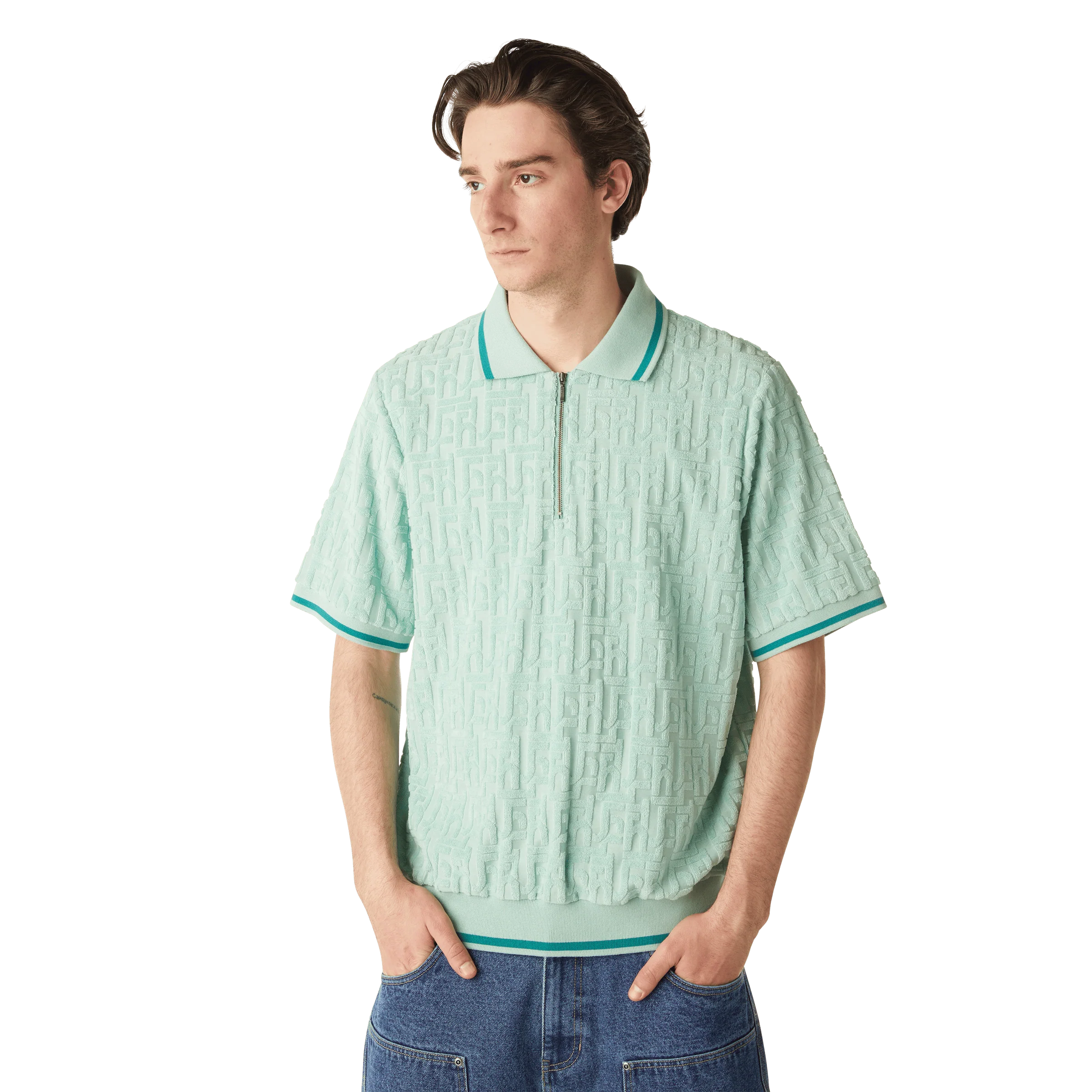 Tether Jacquard S S Terry Top - Image 4