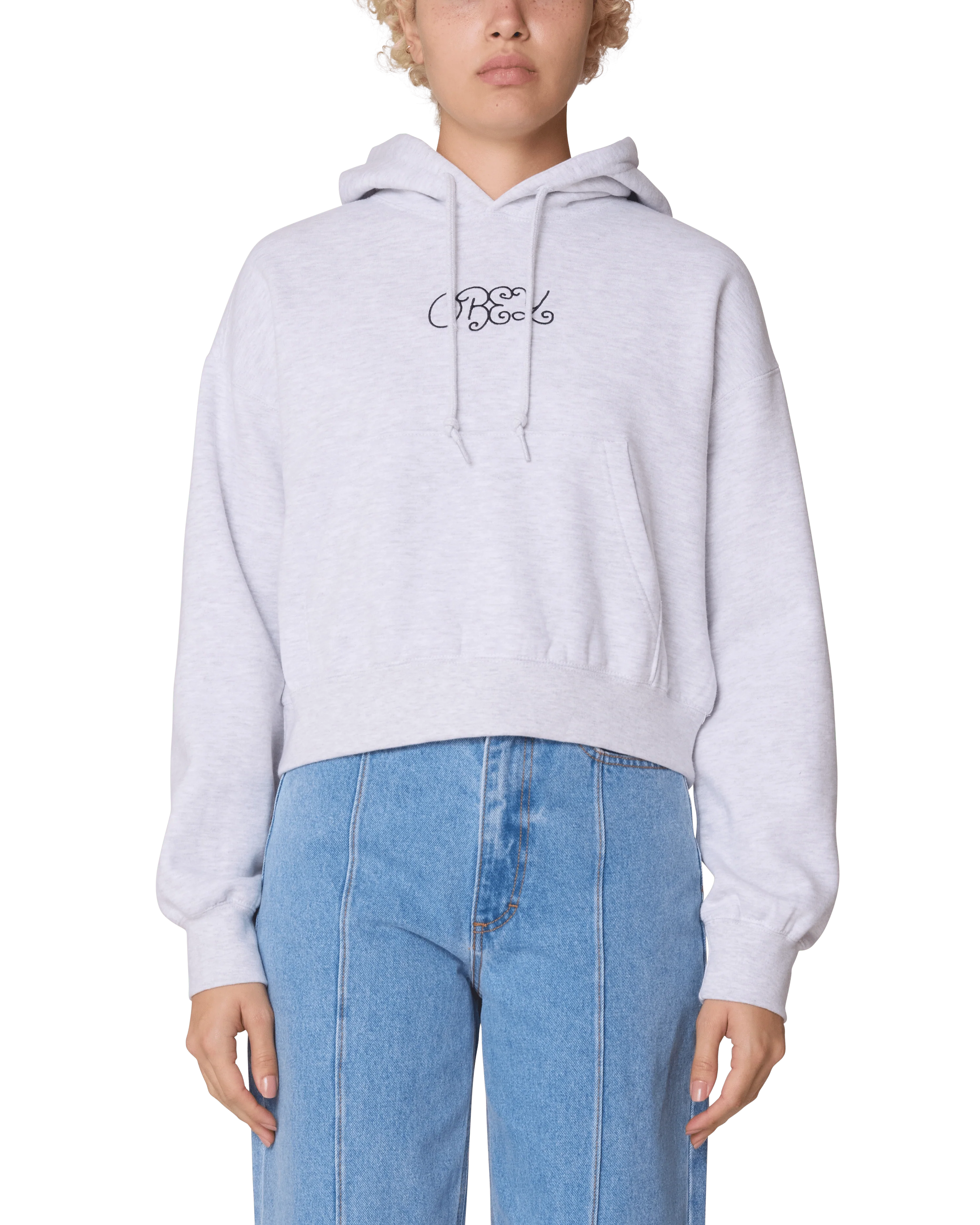 Handwriting Cropped Hood Fleece