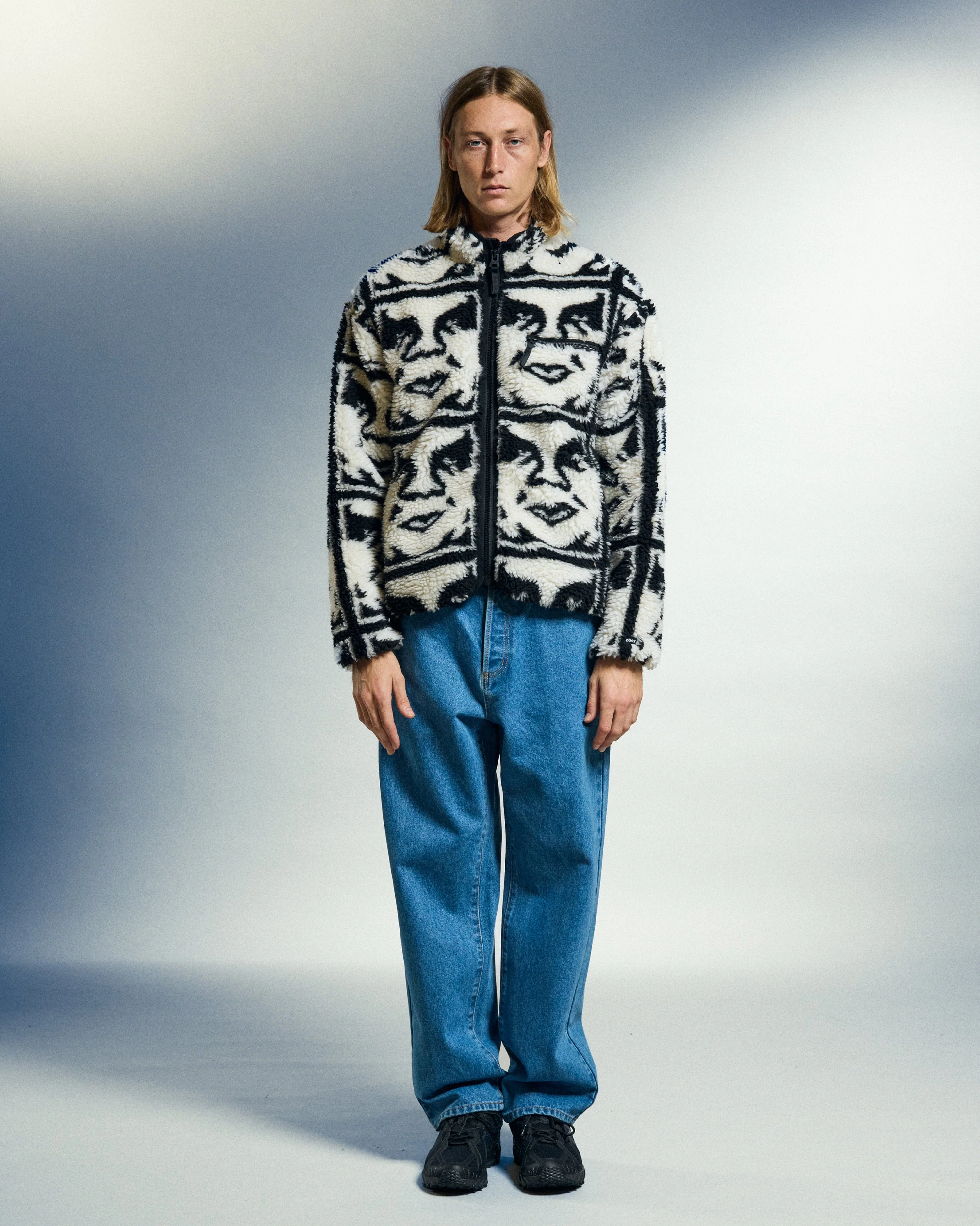 Obey Repeated Icon Sherpa Jacket - Image 3