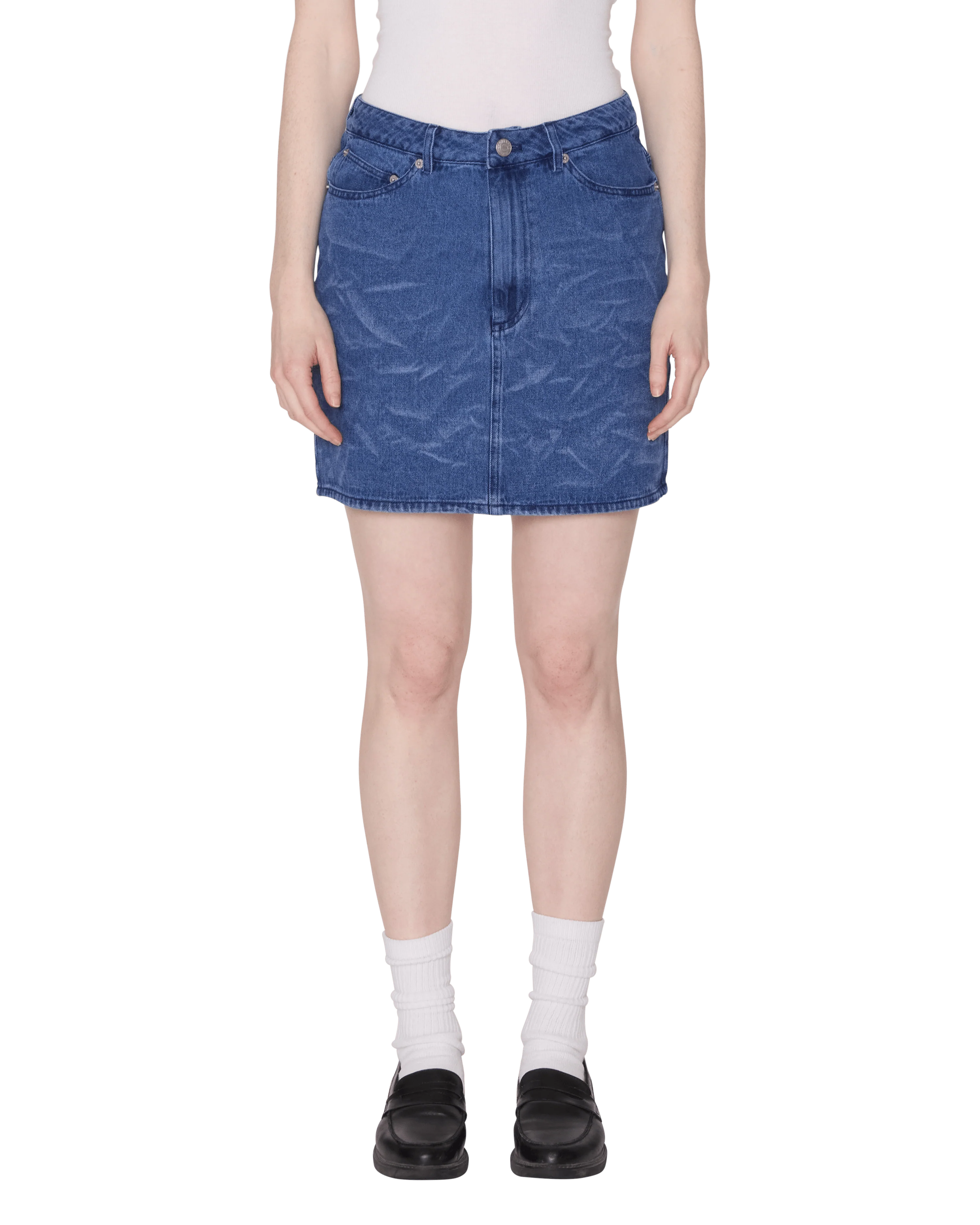 Trinity Wrinkle Denim Skirt