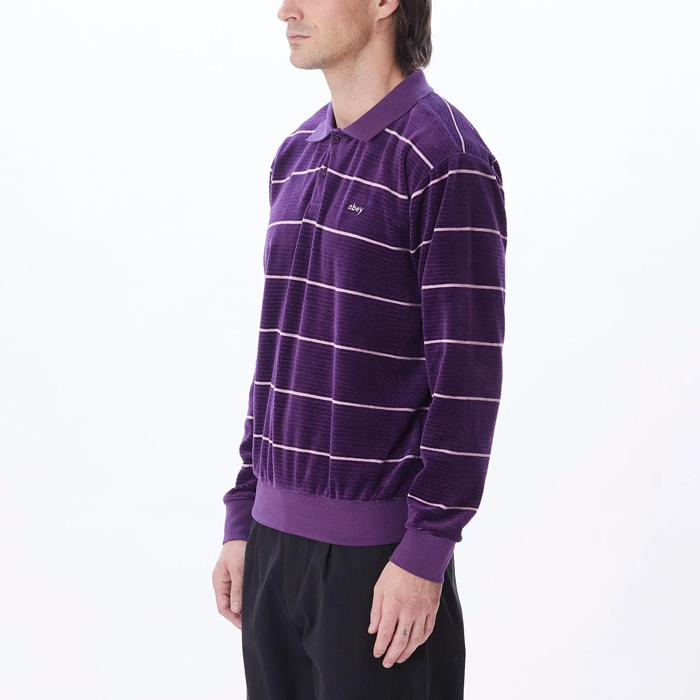 ASTORIA VELOUR STRIPE POLO LS - Image 2