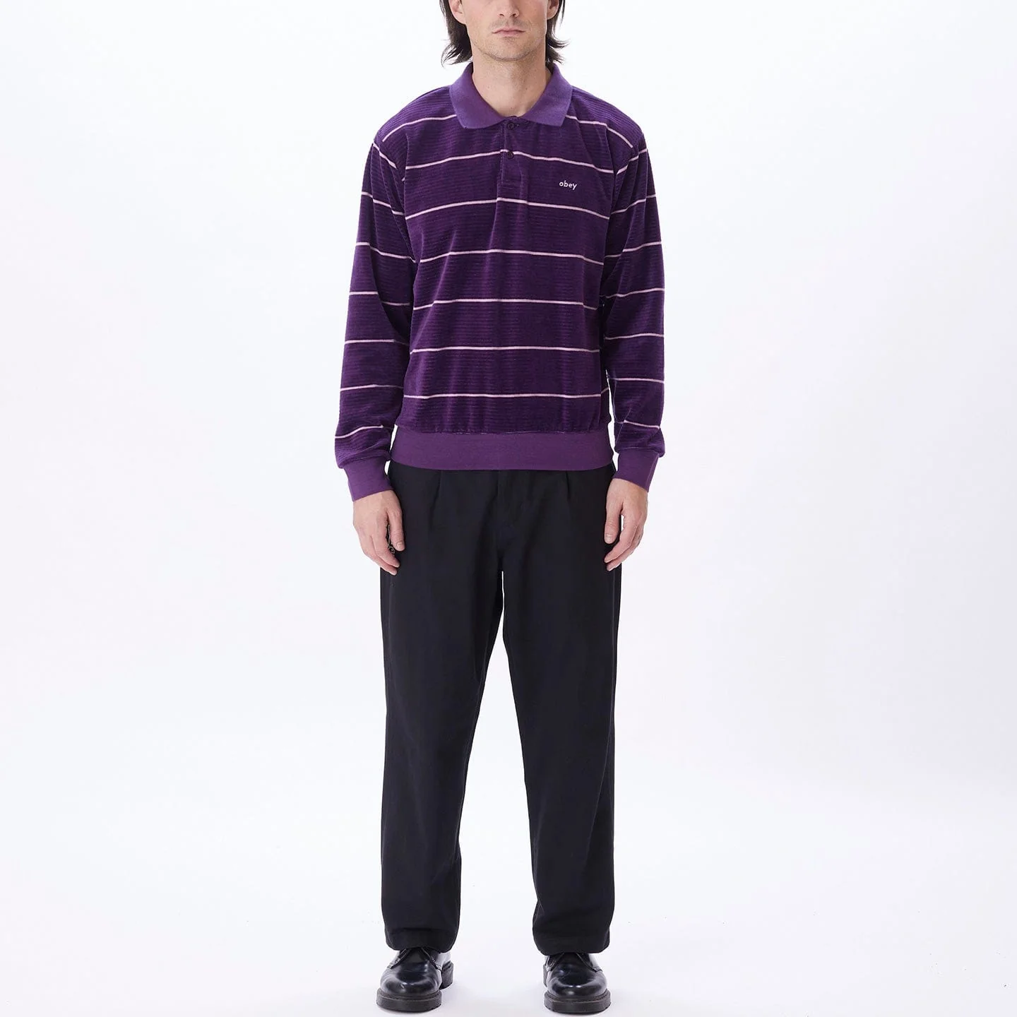 ASTORIA VELOUR STRIPE POLO LS - Image 3