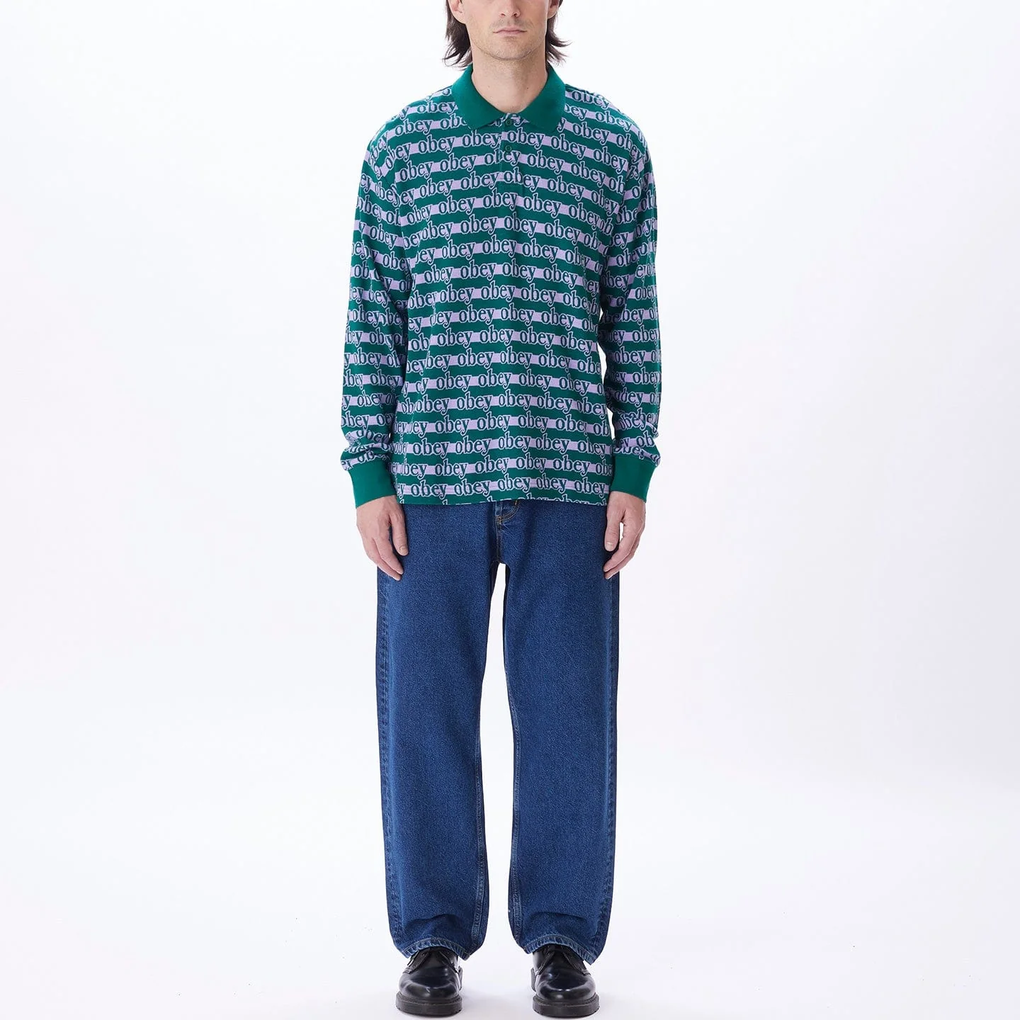INTERLOCK LOGO JACQUARD POLO LS - Image 3