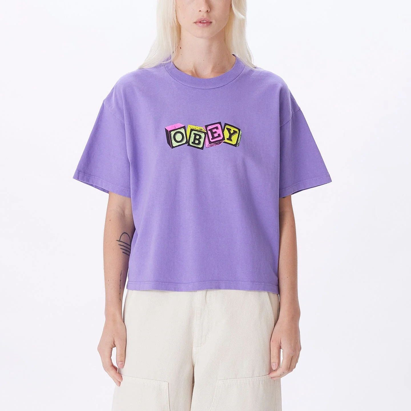 OBEY BLOCKS CUSTOM CROP TEE - Image 2