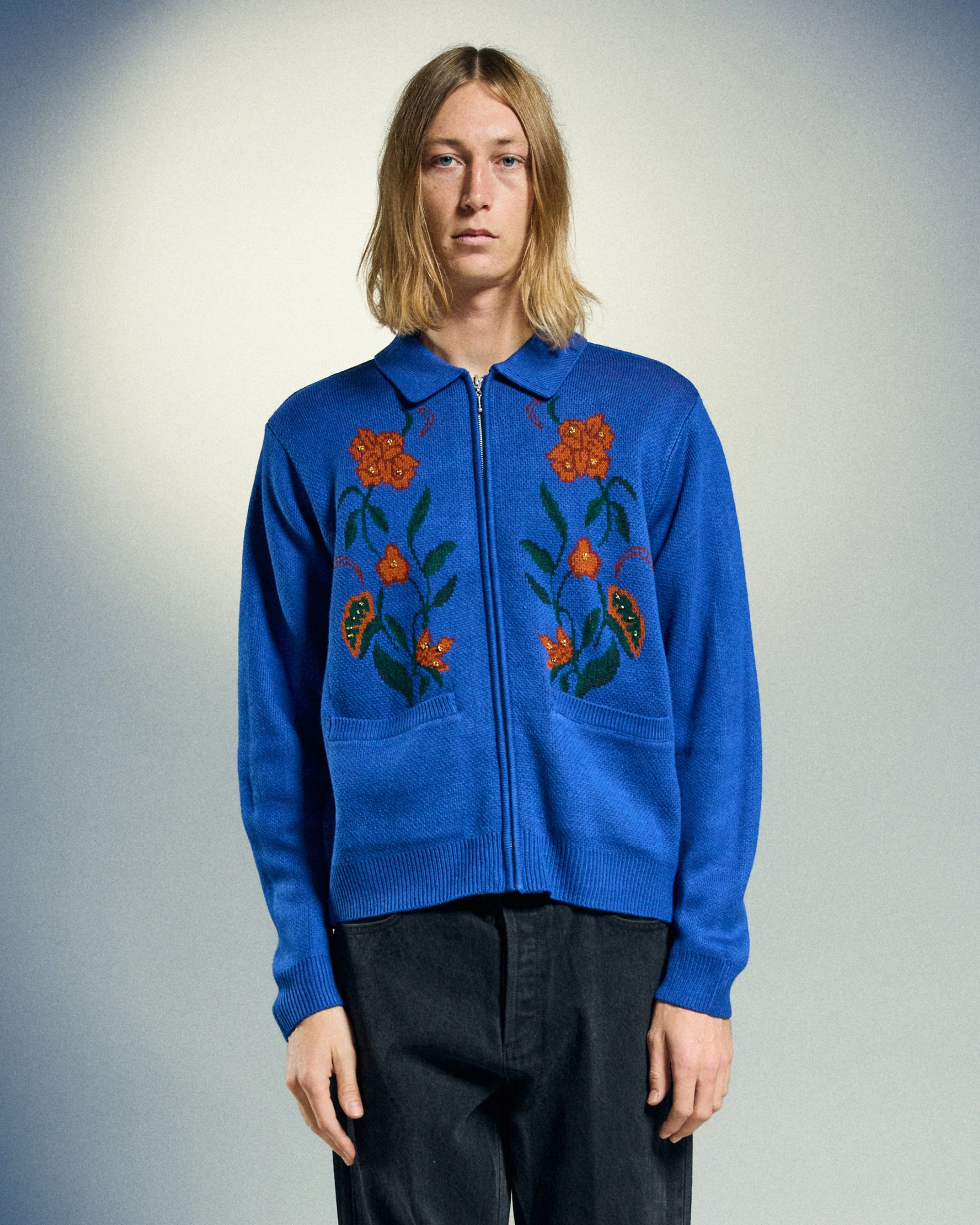 Obey Floral Zip Cardigan - Image 2
