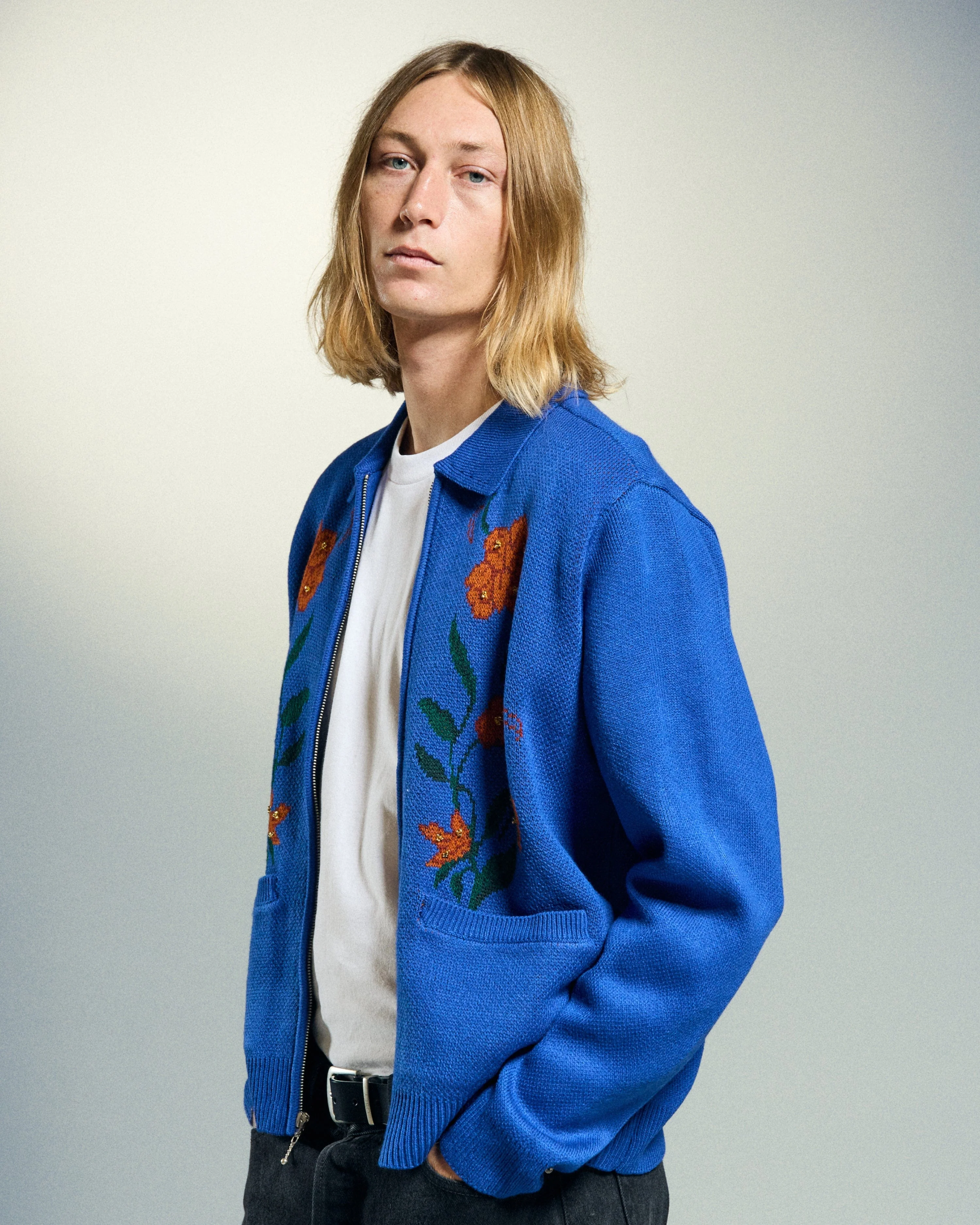 Obey Floral Zip Cardigan - Image 3