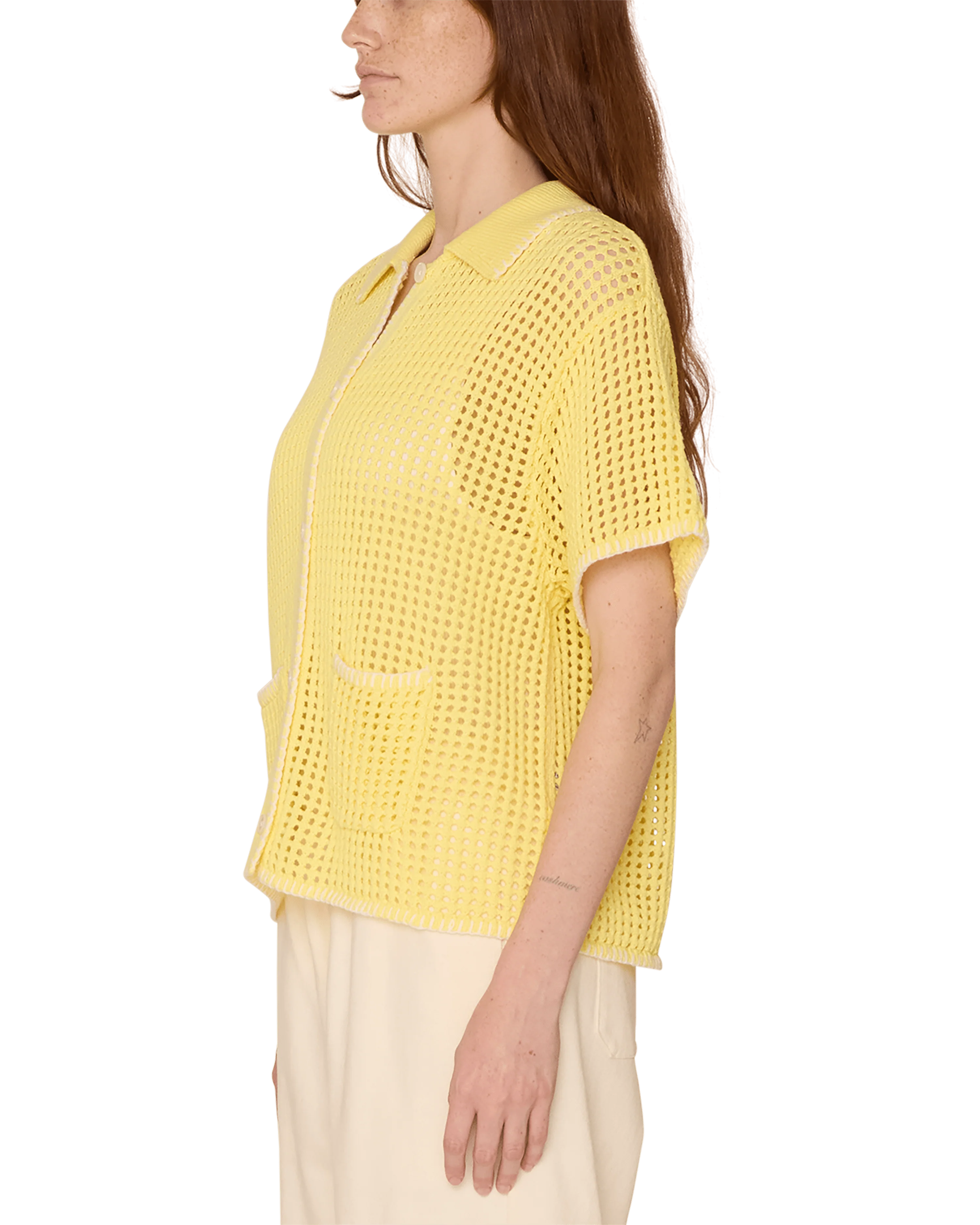Pilar Crochet Ss Cardigan - Image 3