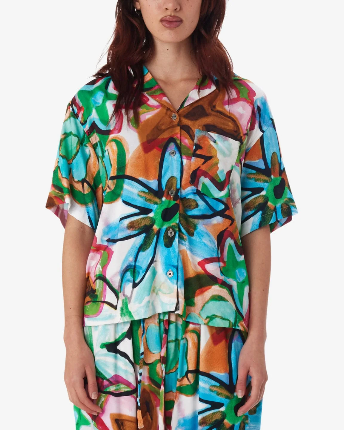 Marker Drawn Flower Shirt - Image 2