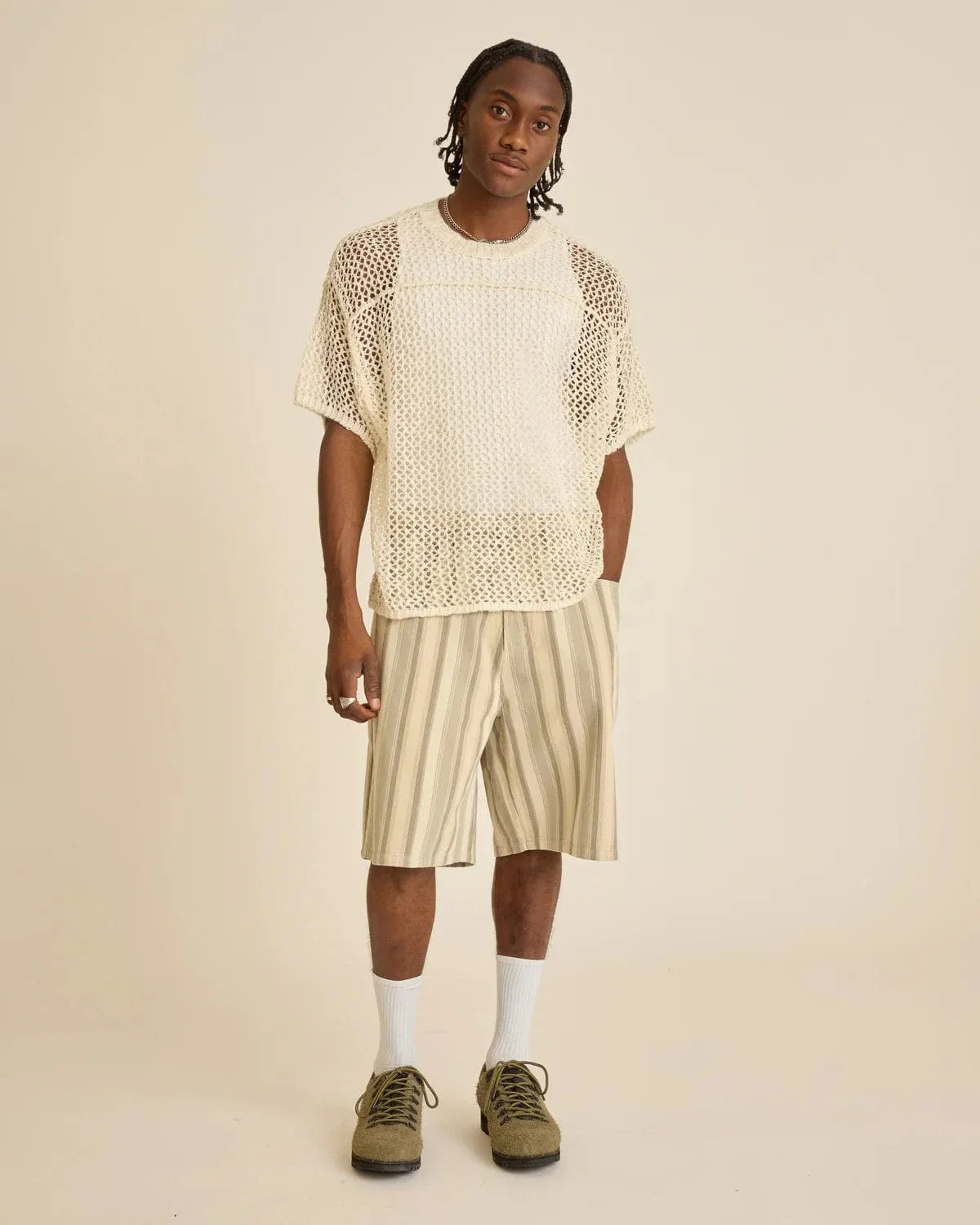 Baja Stripe Baggy Denim Short - Image 3