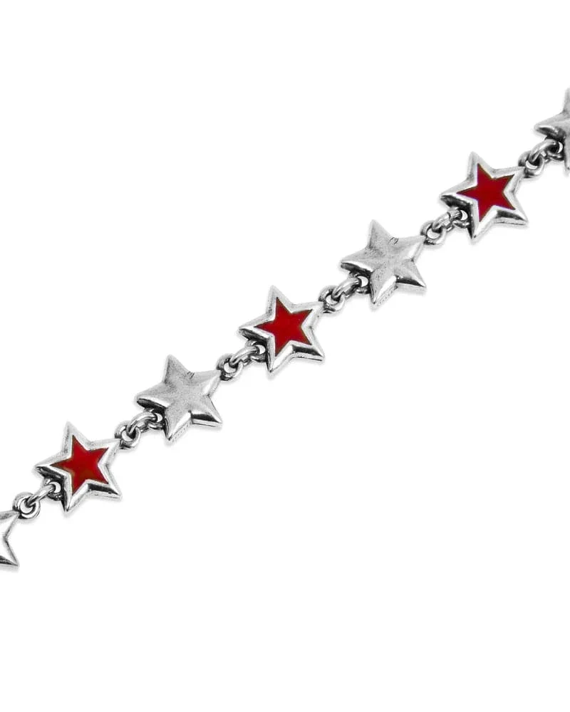 Red Enameled Stars Bracelet - Image 2