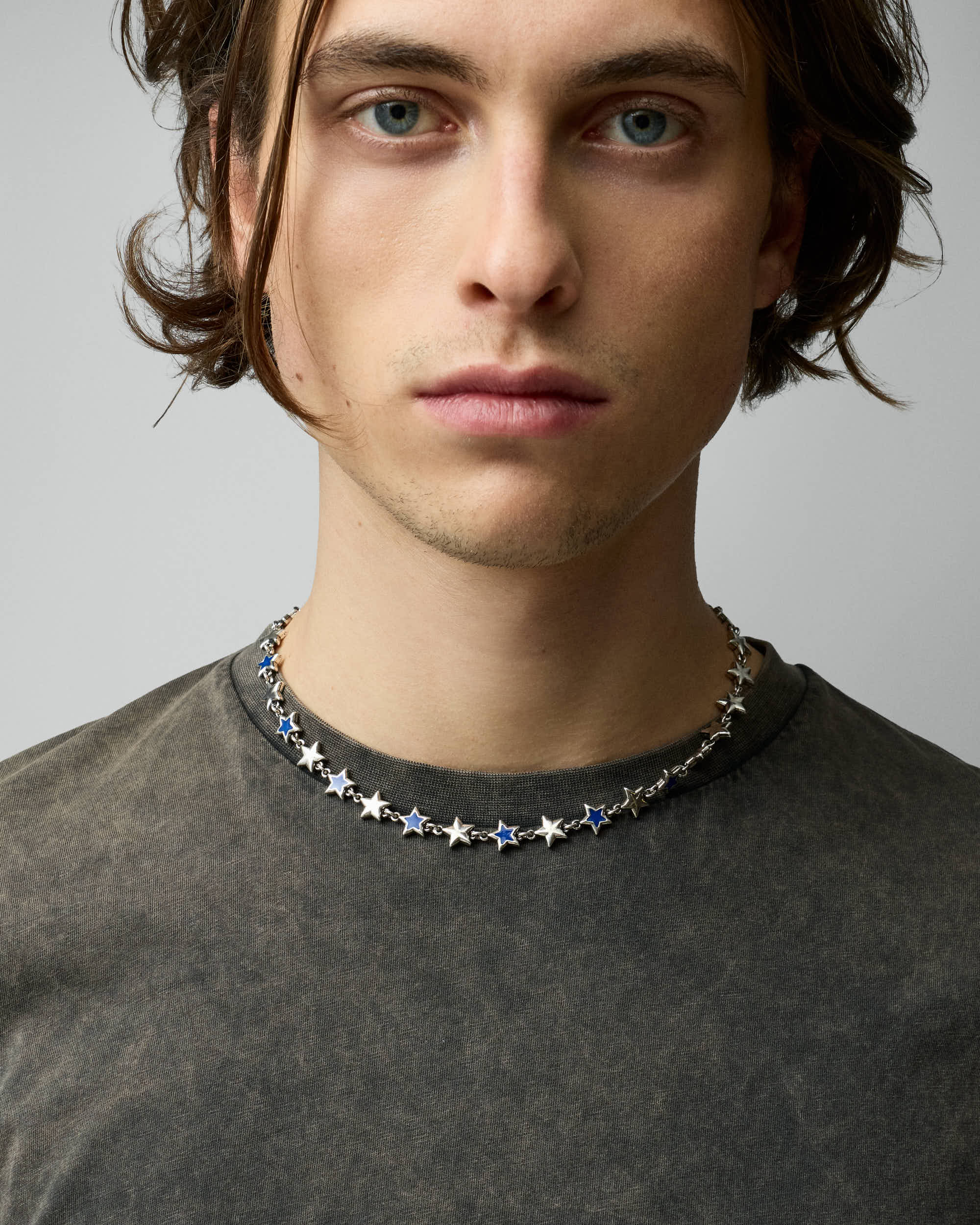 Blue Enameled Stars Necklace - Image 2