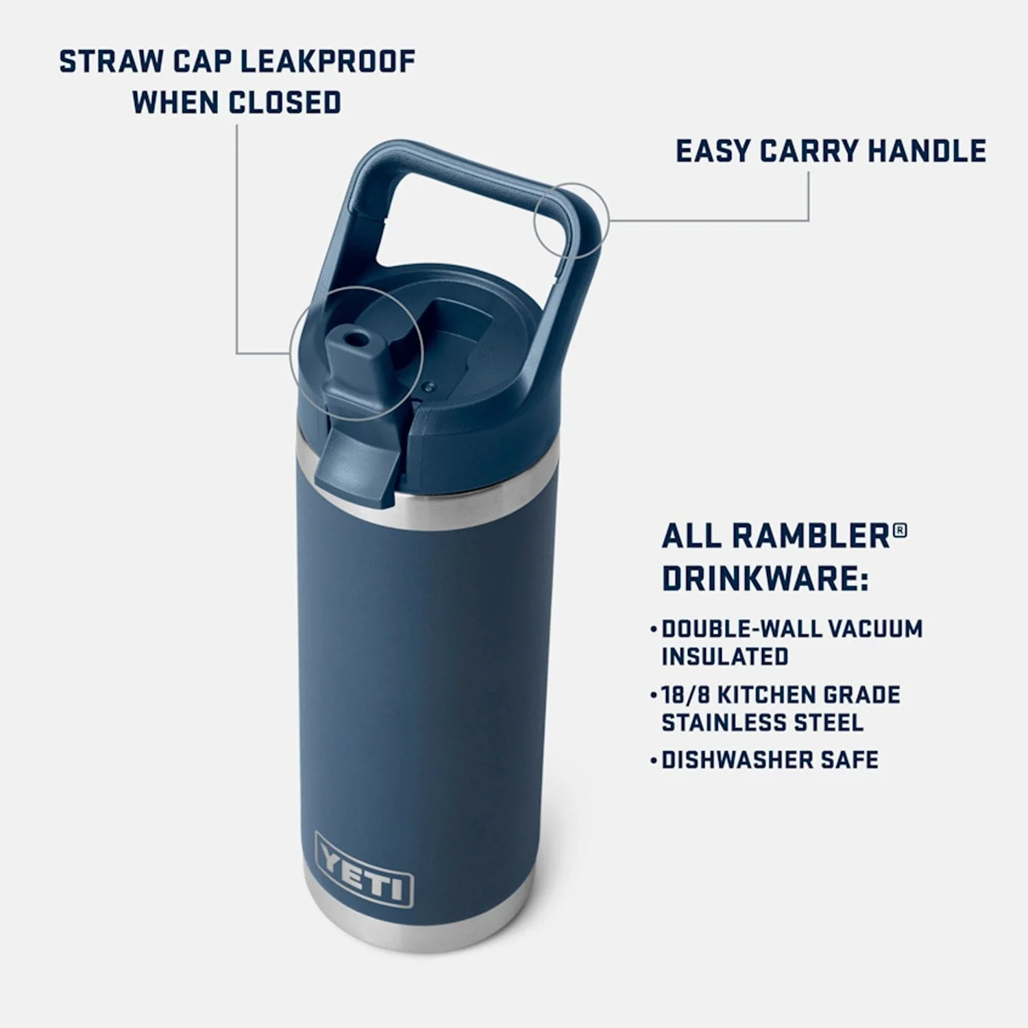 Rambler 18 Oz C Straw Bottle - Image 3