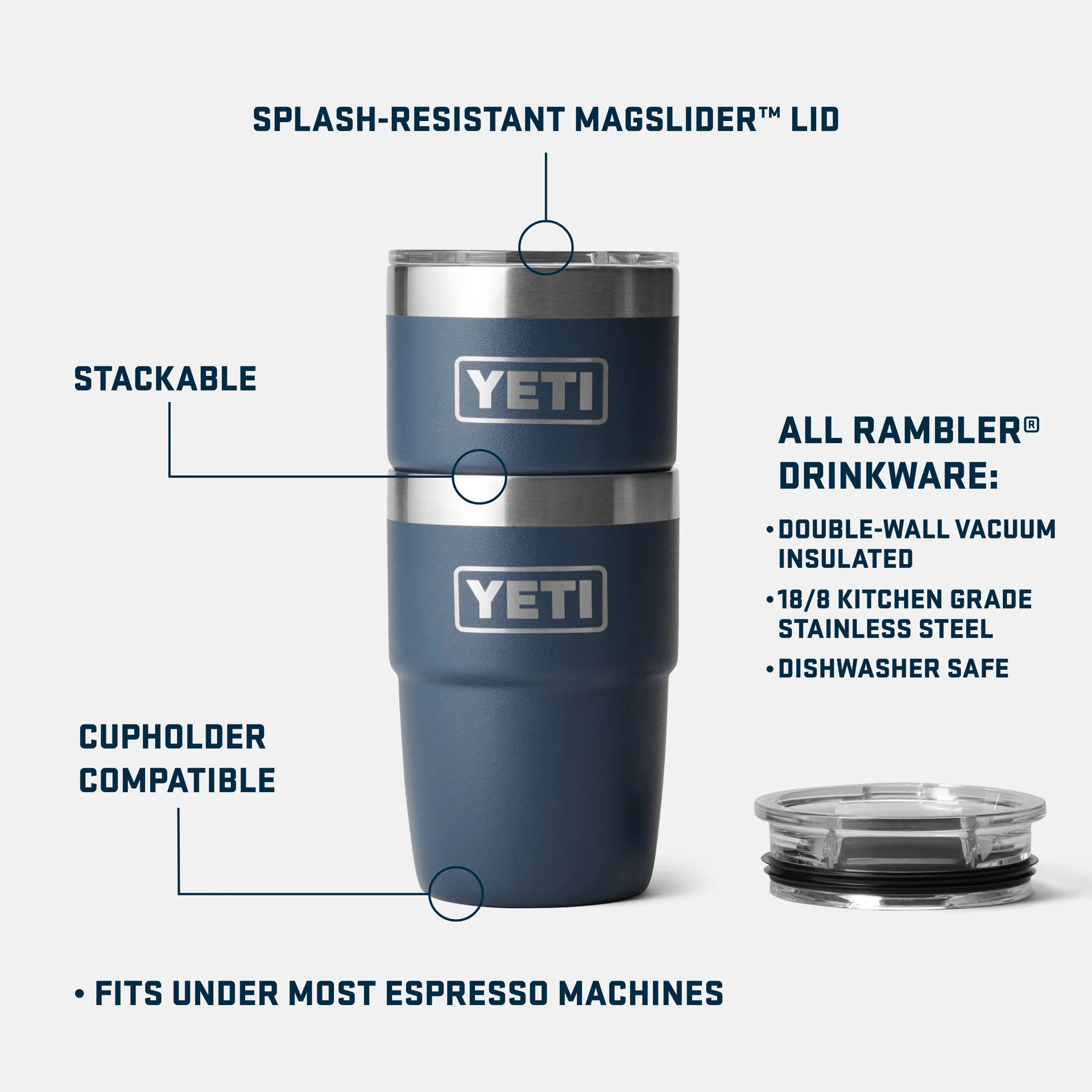 Rambler 8 Oz Stackable Tumbler White - Image 4